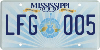 MS license plate LFG005