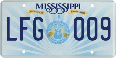 MS license plate LFG009
