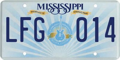 MS license plate LFG014