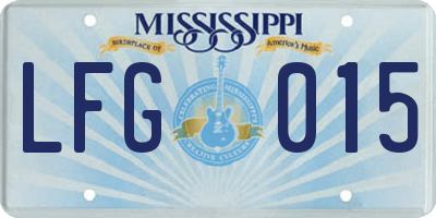 MS license plate LFG015