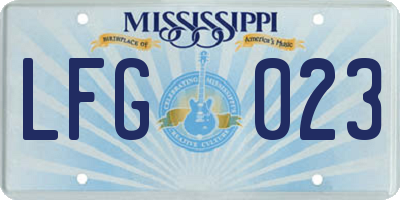 MS license plate LFG023