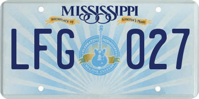 MS license plate LFG027