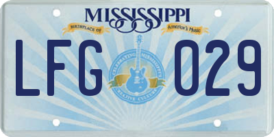 MS license plate LFG029