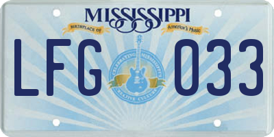 MS license plate LFG033
