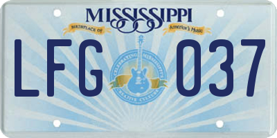 MS license plate LFG037