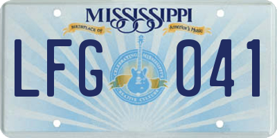 MS license plate LFG041