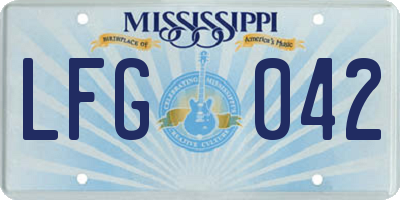 MS license plate LFG042