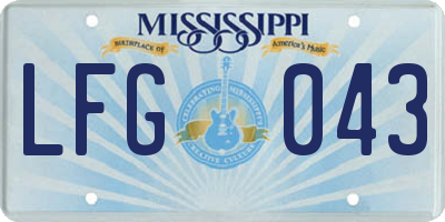 MS license plate LFG043