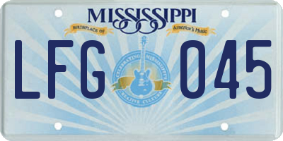 MS license plate LFG045