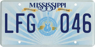 MS license plate LFG046