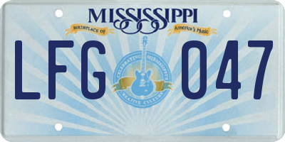 MS license plate LFG047