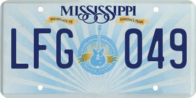 MS license plate LFG049