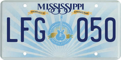 MS license plate LFG050