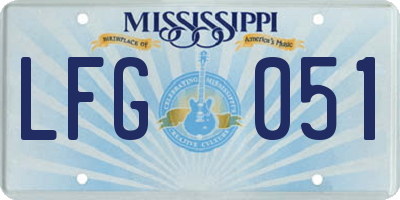 MS license plate LFG051