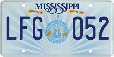 MS license plate LFG052