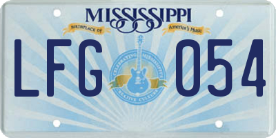 MS license plate LFG054