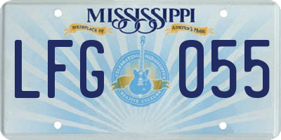 MS license plate LFG055