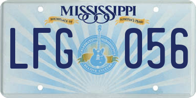 MS license plate LFG056