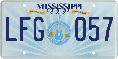 MS license plate LFG057