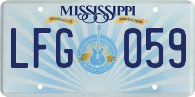 MS license plate LFG059