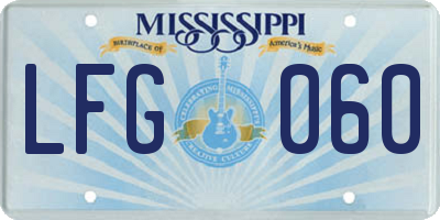 MS license plate LFG060
