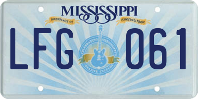 MS license plate LFG061