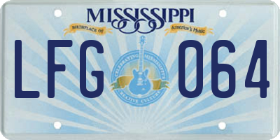 MS license plate LFG064