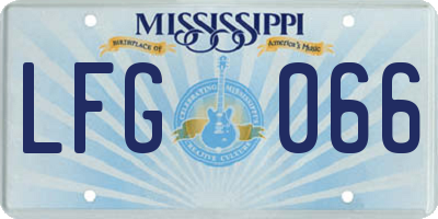 MS license plate LFG066