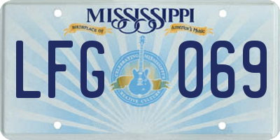 MS license plate LFG069