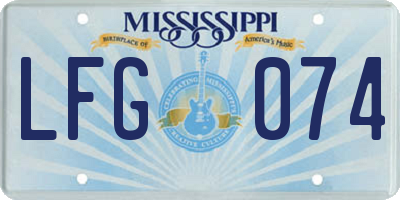 MS license plate LFG074