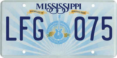 MS license plate LFG075
