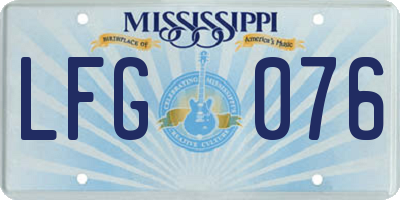 MS license plate LFG076