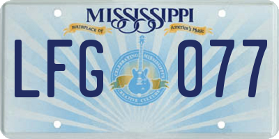 MS license plate LFG077