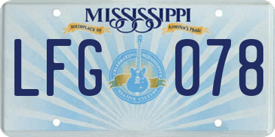 MS license plate LFG078