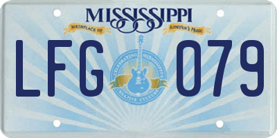 MS license plate LFG079