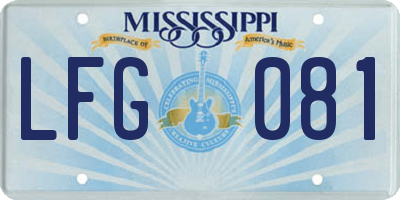 MS license plate LFG081