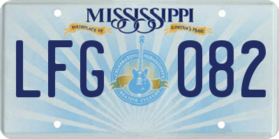 MS license plate LFG082