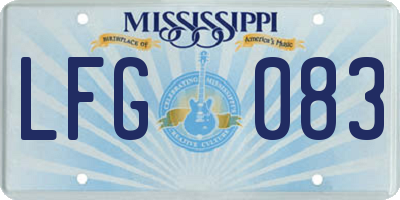 MS license plate LFG083
