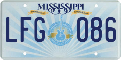 MS license plate LFG086