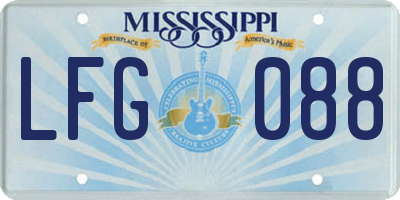 MS license plate LFG088