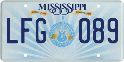 MS license plate LFG089
