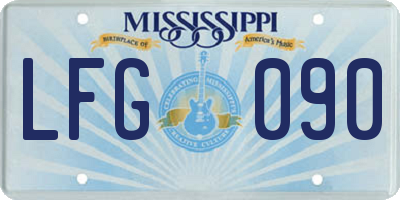 MS license plate LFG090