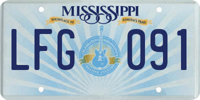 MS license plate LFG091