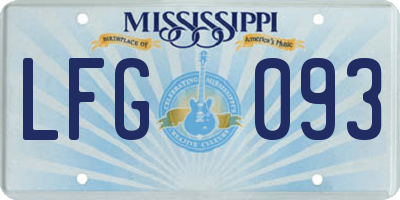 MS license plate LFG093