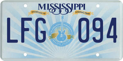 MS license plate LFG094