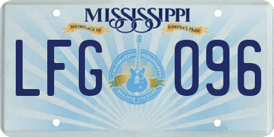 MS license plate LFG096