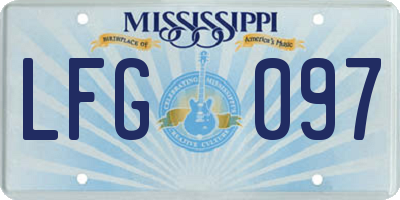 MS license plate LFG097