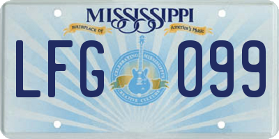 MS license plate LFG099