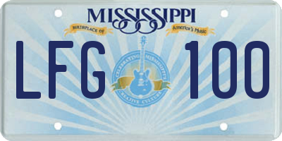 MS license plate LFG100