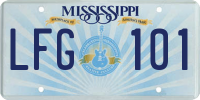 MS license plate LFG101